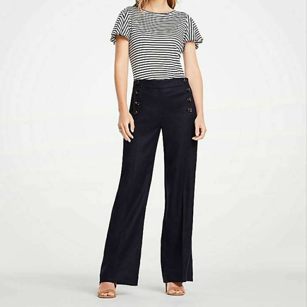 Ann Taylor Blue Wide Leg Sailor Pants